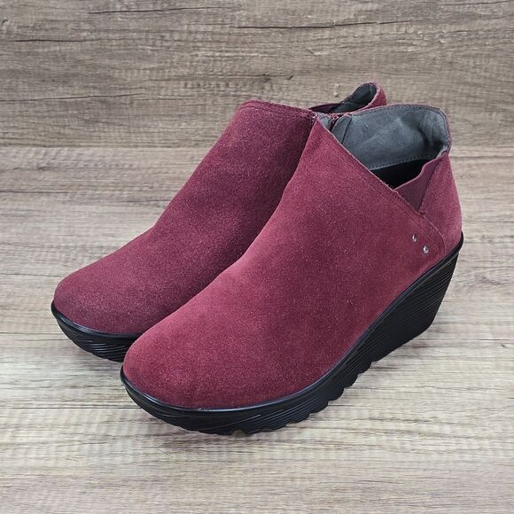 Skechers Parallel Ditto Boots Women's Sz 11 Burgundy Suede Wedge Booties (44746) - Picture 9 of 9